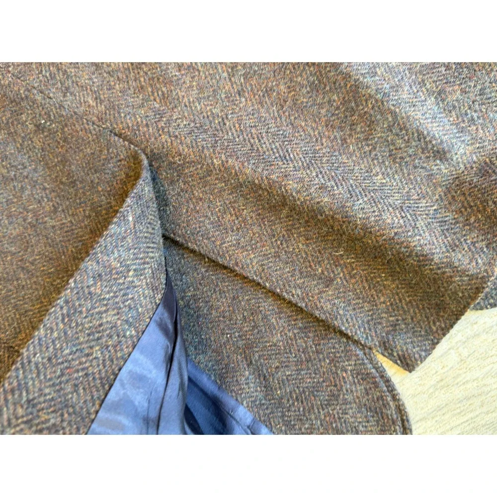 Imperial by Haggar Blazer 38 Brown Herringbone Pure Wool Sport Coat Mens NWOT